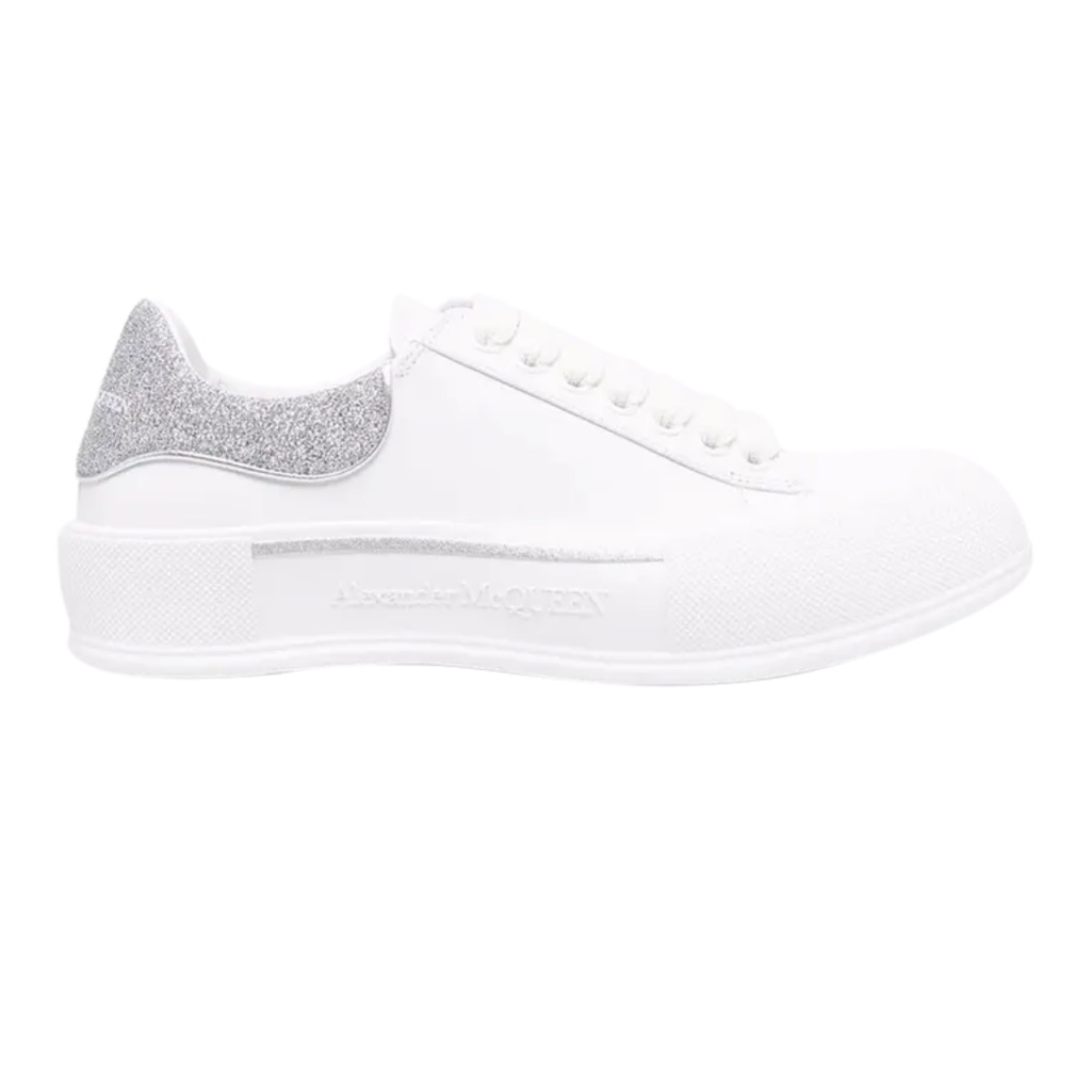 Alexander Mcqueen Deck Lace-Up Plimsoll 'White Silver' Size 13 Us Men Size 46 Eu